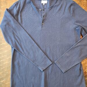 Frank & Oak Mens Long Sleeve Pullover Sweater 3 button XXL Cotton